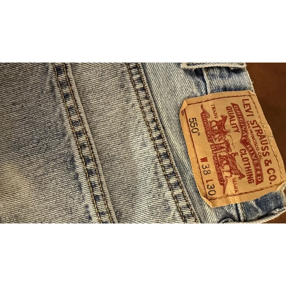 Levi's Jeans Mens 38x30 550 Blue Demin Relaxed Fit Light‎ Wash